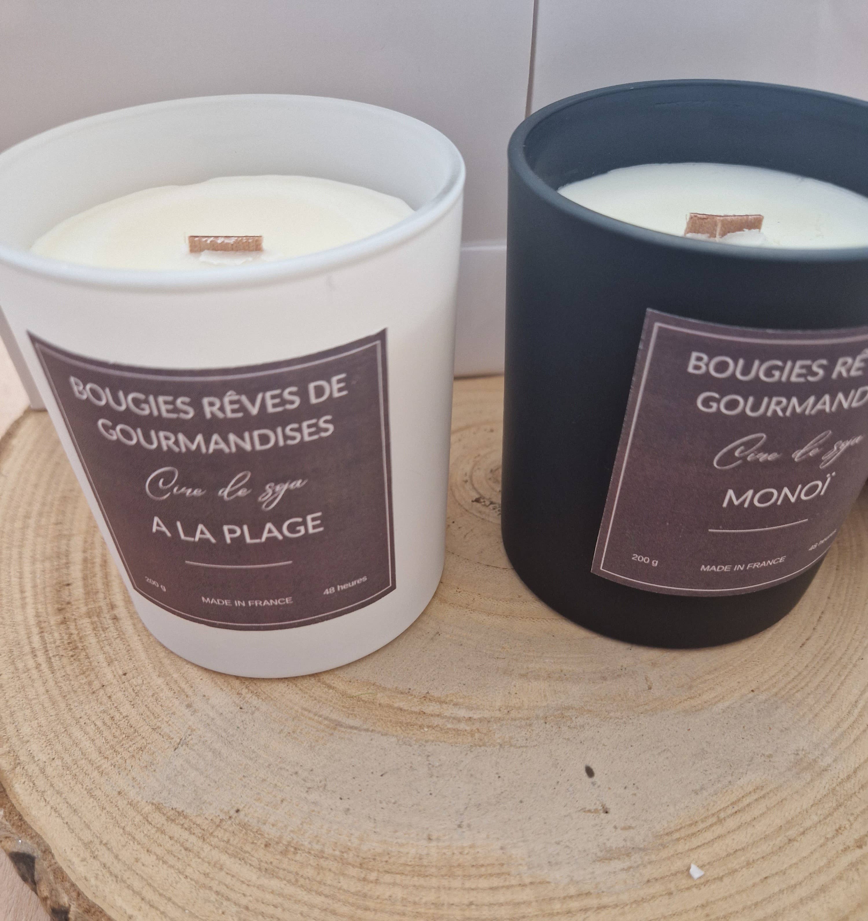 Rêves de gourmandises - Wholesale Jar/Filled Candle - Candle with wooden wick, white or black pot2