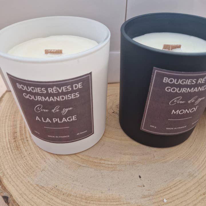 Rêves de gourmandises - Wholesale Jar/Filled Candle - Candle with wooden wick, white or black pot2