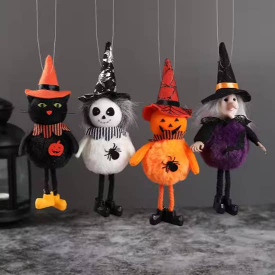 Halloween Plush Doll Pendant – Pumpkin & Witch Ornaments for wholesale by Buddha Ayurveda