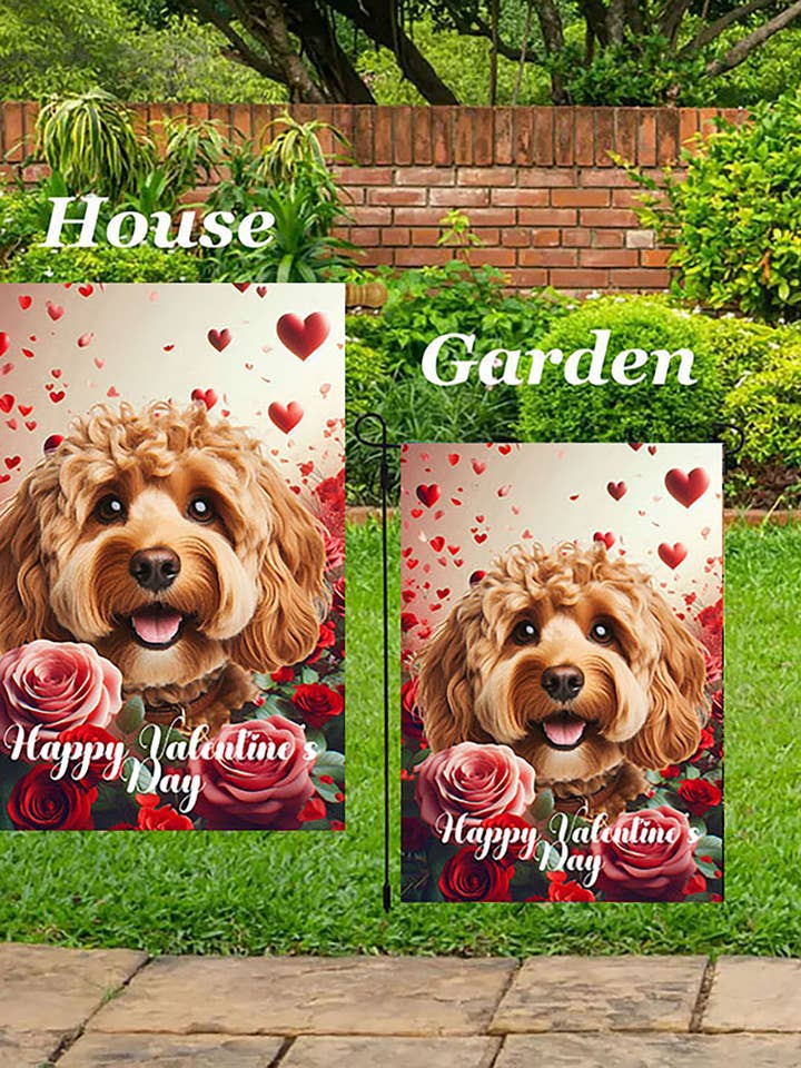 Cockapoo Rosso - Bandiera di San Valentino per la Casa per la vendita all'ingrosso da parte di Best of Breed Products