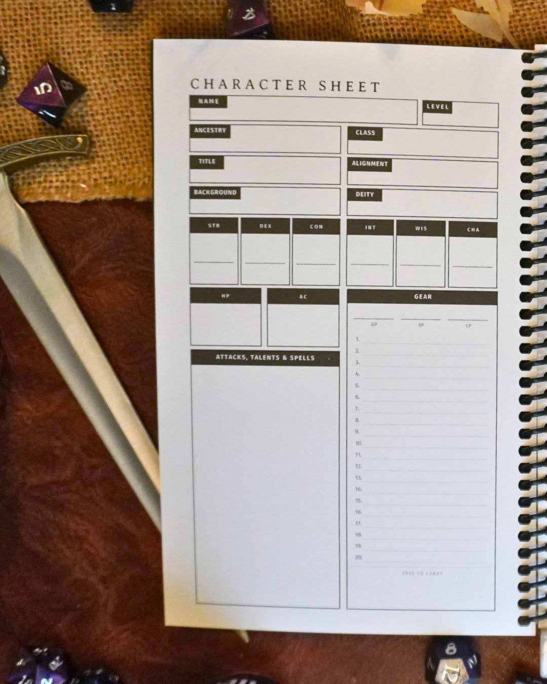 Minva Tabletop Design Co - Wholesale Journal/Diary - Dungeon Codex Shadowdark RPG Character Journal2