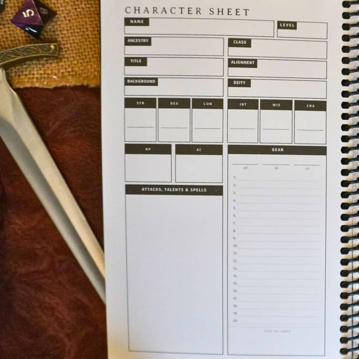 Minva Tabletop Design Co - Wholesale Journal/Diary - Dungeon Codex Shadowdark RPG Character Journal2