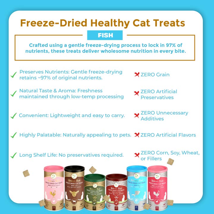 Pawfect Foods – wholesale Pet treats – Cat – Pawfect Nature's Feast Freeze Dried Cat Treats: Fish Meat