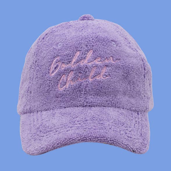 Children's Terry Towelling Cap - Purple for wholesale by Golden Child