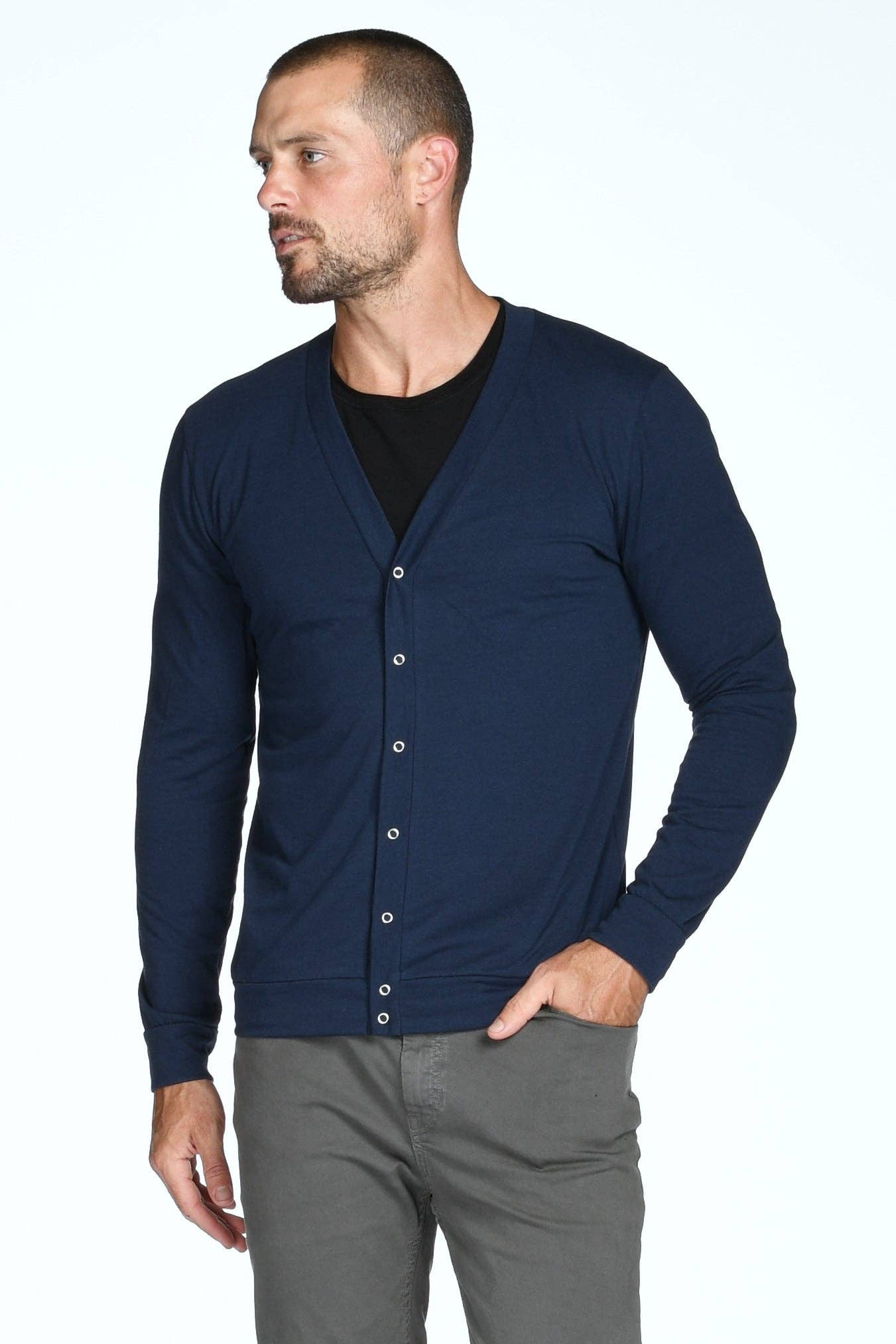 Mika Jaymes - Wholesale Cardigan - Men's - Men's Tri-Blend Cardigan Sweater3