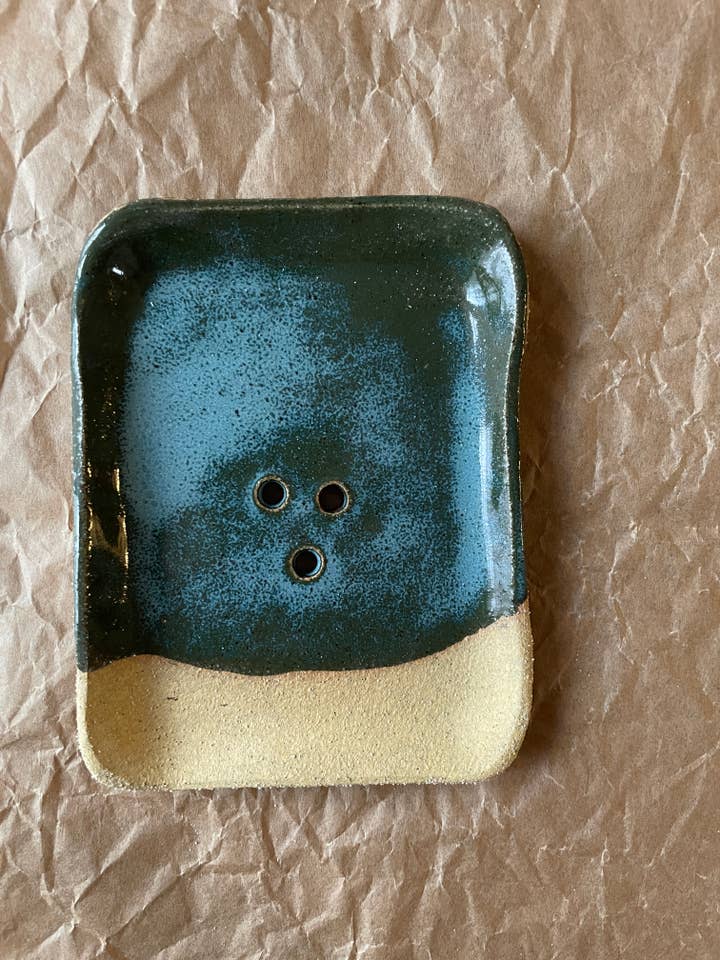 Handmade Ceramic Soap Dish – Lagoon for wholesale by Spring + Vine