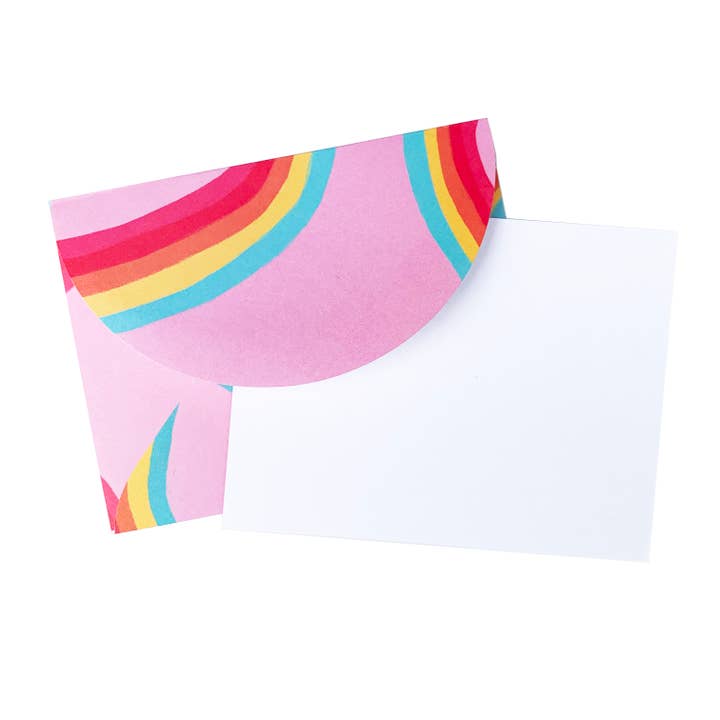 Rainbow Ribbon Patterned Envelope Note Set for wholesale by The Social Type