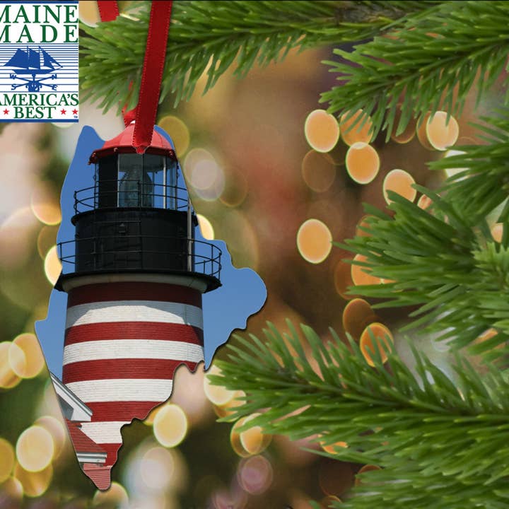 West Quoddy Head Lighthouse Lubec | Made in Maine Nautical for wholesale by FlutterThatShutter