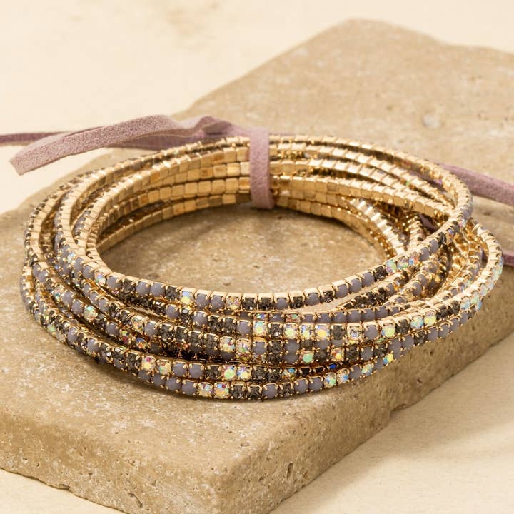 Anarchy Street - Wholesale Beaded bracelet - Rhinestone Pave Elastic Bracelet Set11