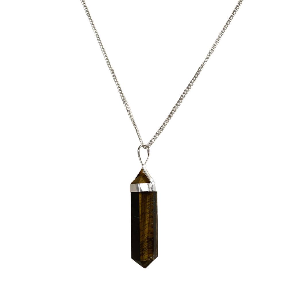 VIE - Venta al por mayor Collares con colgantes/abalorios - Colgante tipo lápiz de doble punta, cadena de plata28