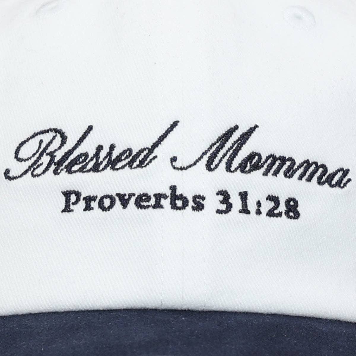 White Blue Kerusso Womens Cap Blessed Momma for wholesale on Faire2