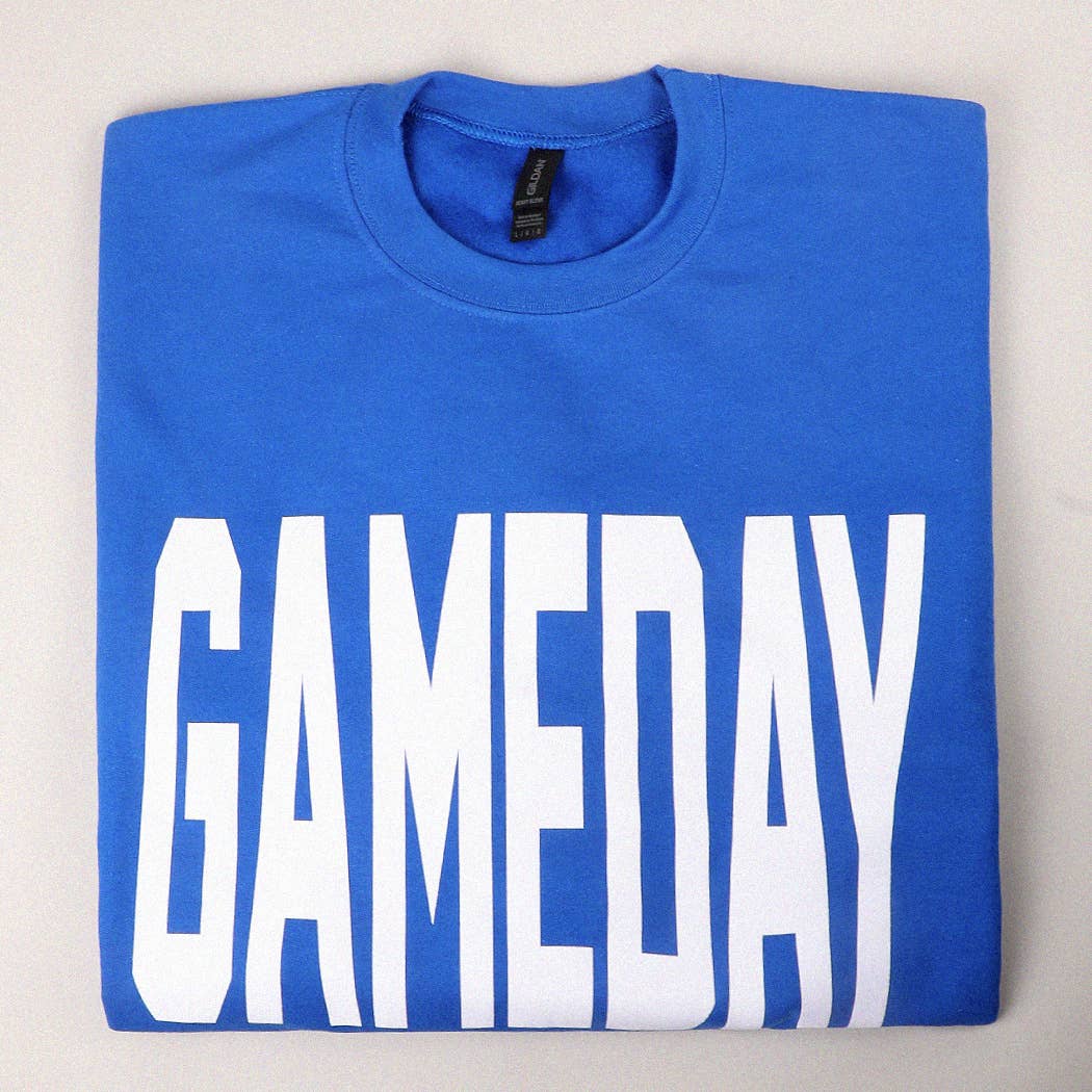 Fashion City - Wholesale Graphic Sweatshirt - Unisex - GAMEDAY Text OVERSIZE Logo Print Fleece Sweatshirt14