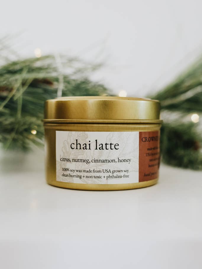Chai Latte Candle - Mini - Made by Survivors for wholesale by Crowned Free