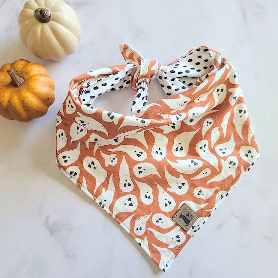 City Dog Treat Bar - Wholesale Pet Bandana - Dog - Hey Boo! Tie-On Dog Bandana - Halloween - Ghost