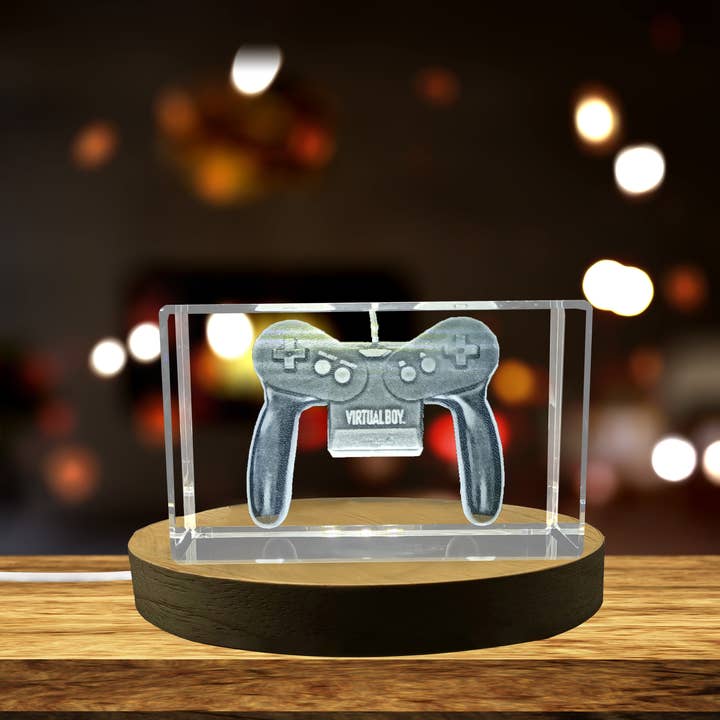 3D Engraved Crystal Game Controller 1995 for wholesale by AB Crystal Collection