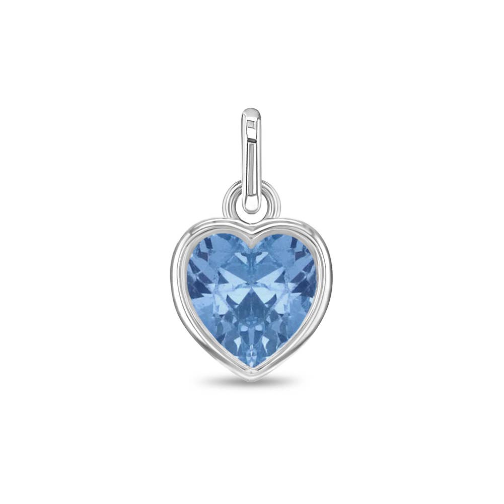 In Season Jewelry – wholesale Individual charm/pendant – Birthstone Heart Charm for Charm Bracelet - Sterling Silver7