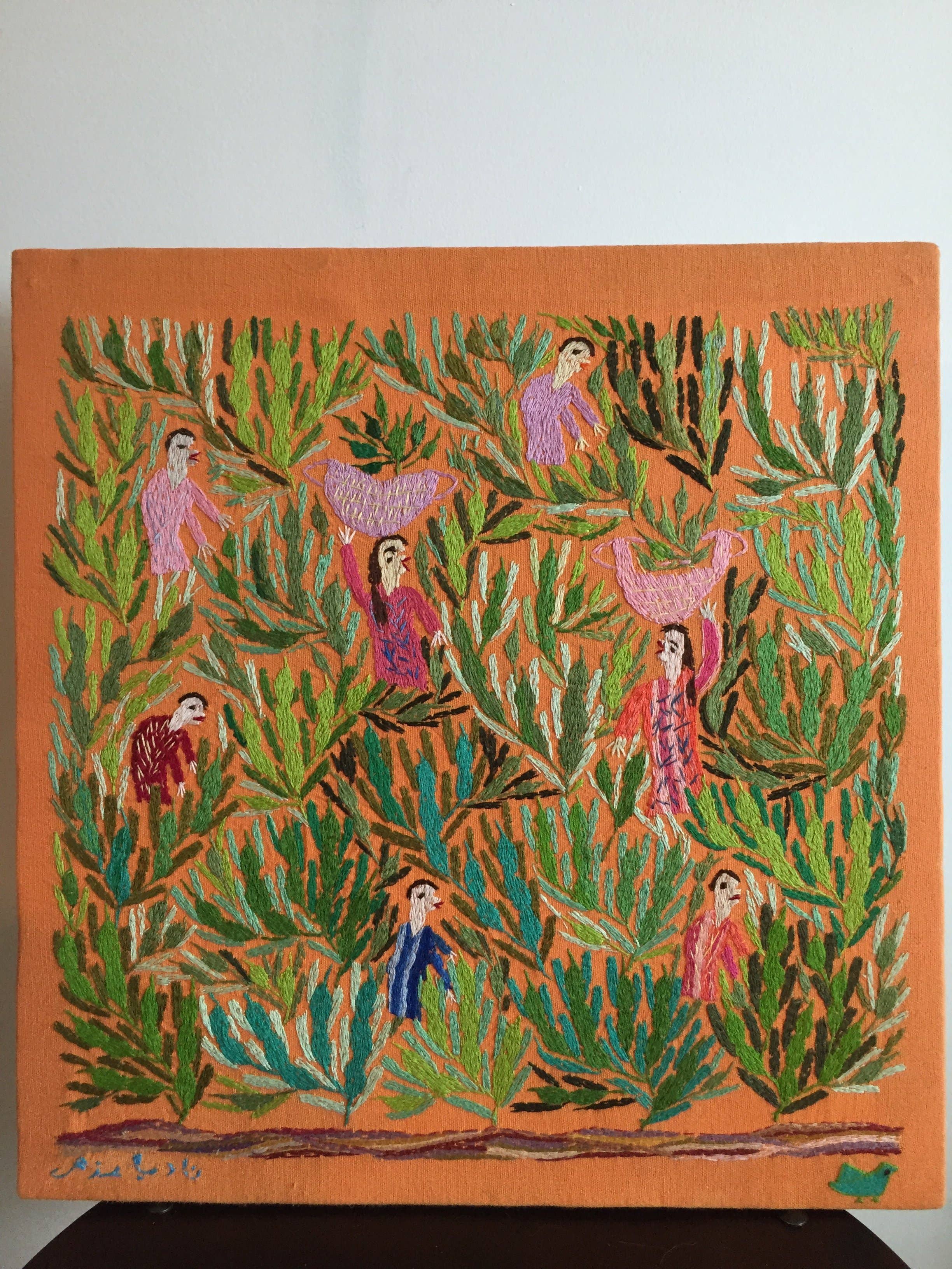 Dandarah (Ships from USA) - Wholesale Tapestry/Textile - Hand Embroidered Tapestry - Beans Picking2