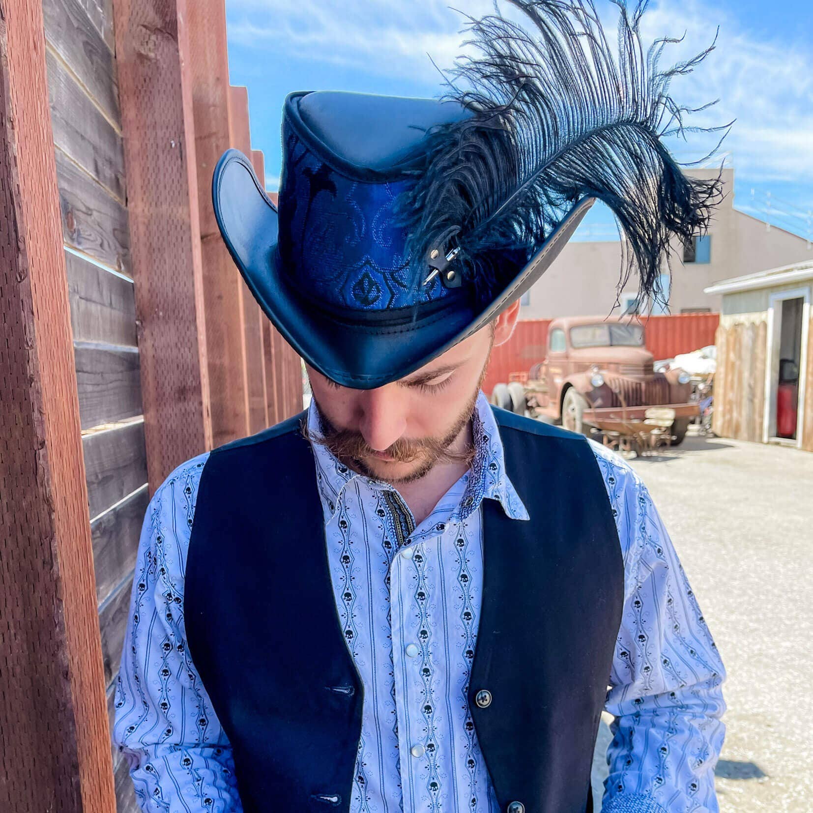 American Hat Makers - Vente Chapeau en feutre – unisexe - Chapeau de Festival en Cuir - Style Réversible Ren15