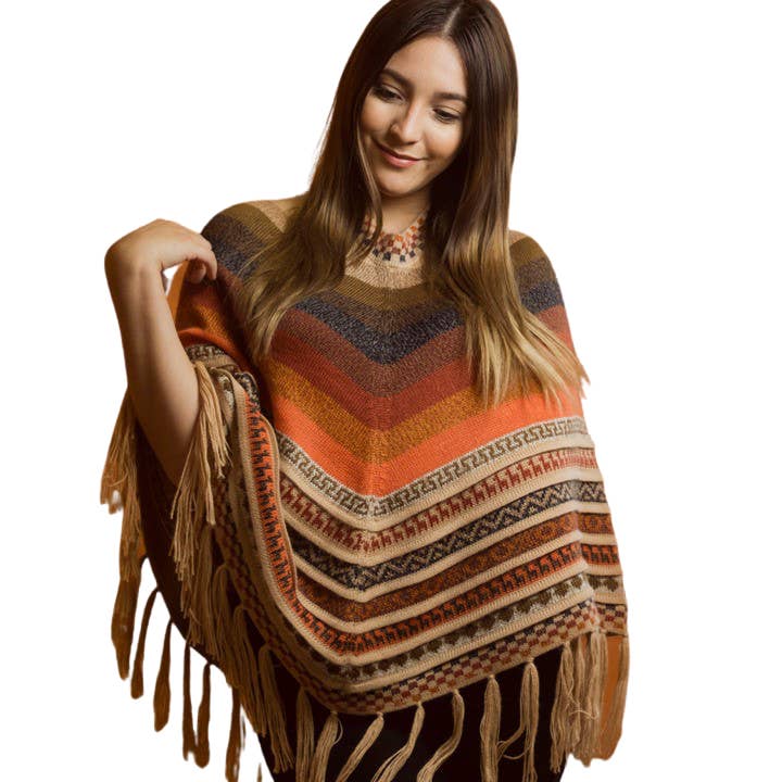 Soft Baby Alpaca Poncho Style - Multiple Colors for wholesale by Evelyn Brooks