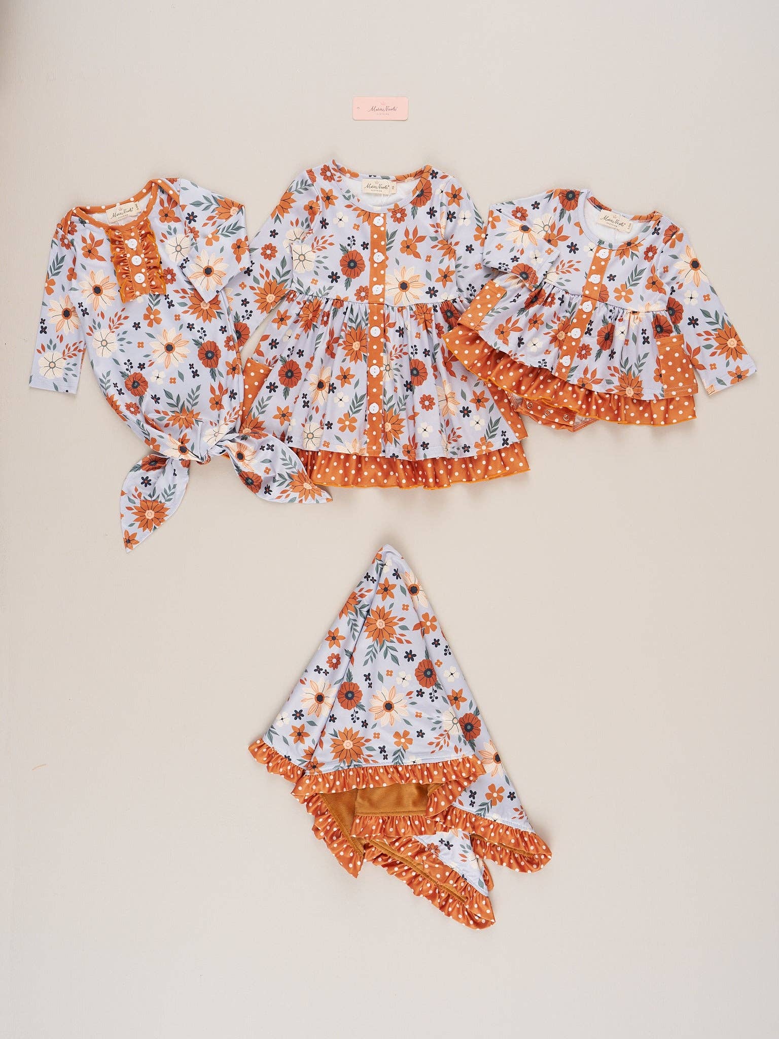 Marie Nicole Clothing - Wholesale Bedding Blanket - Kids & Baby - Chrysanthemum Fields Ruffle Minky Blanket1