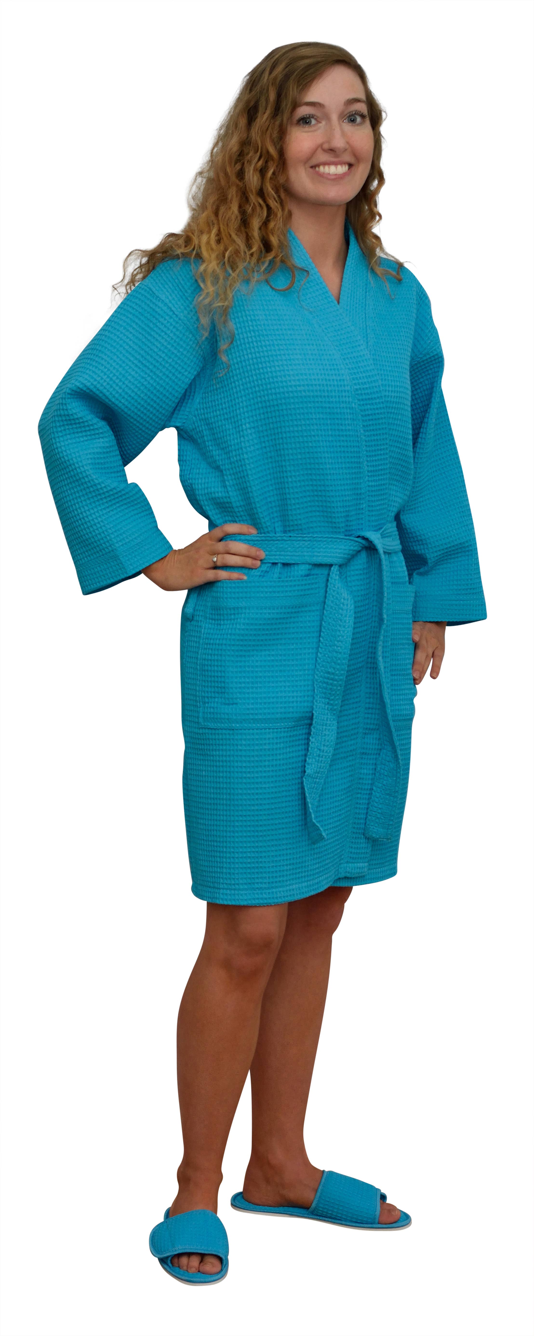 Alan Pendergrass Robes - Wholesale Robe - Women's - Kimono Cotton Waffle Robe, 36" One Size fits Most12