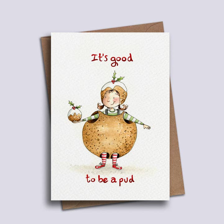 Tarjeta de Navidad 'Es bueno ser un Pud' para venta al por mayor de PrettyLittleScribbles