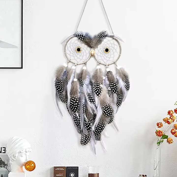 Handmade Owl Dream Catcher Wind Chimes for Holiday Décor for wholesale by La Bella Monte