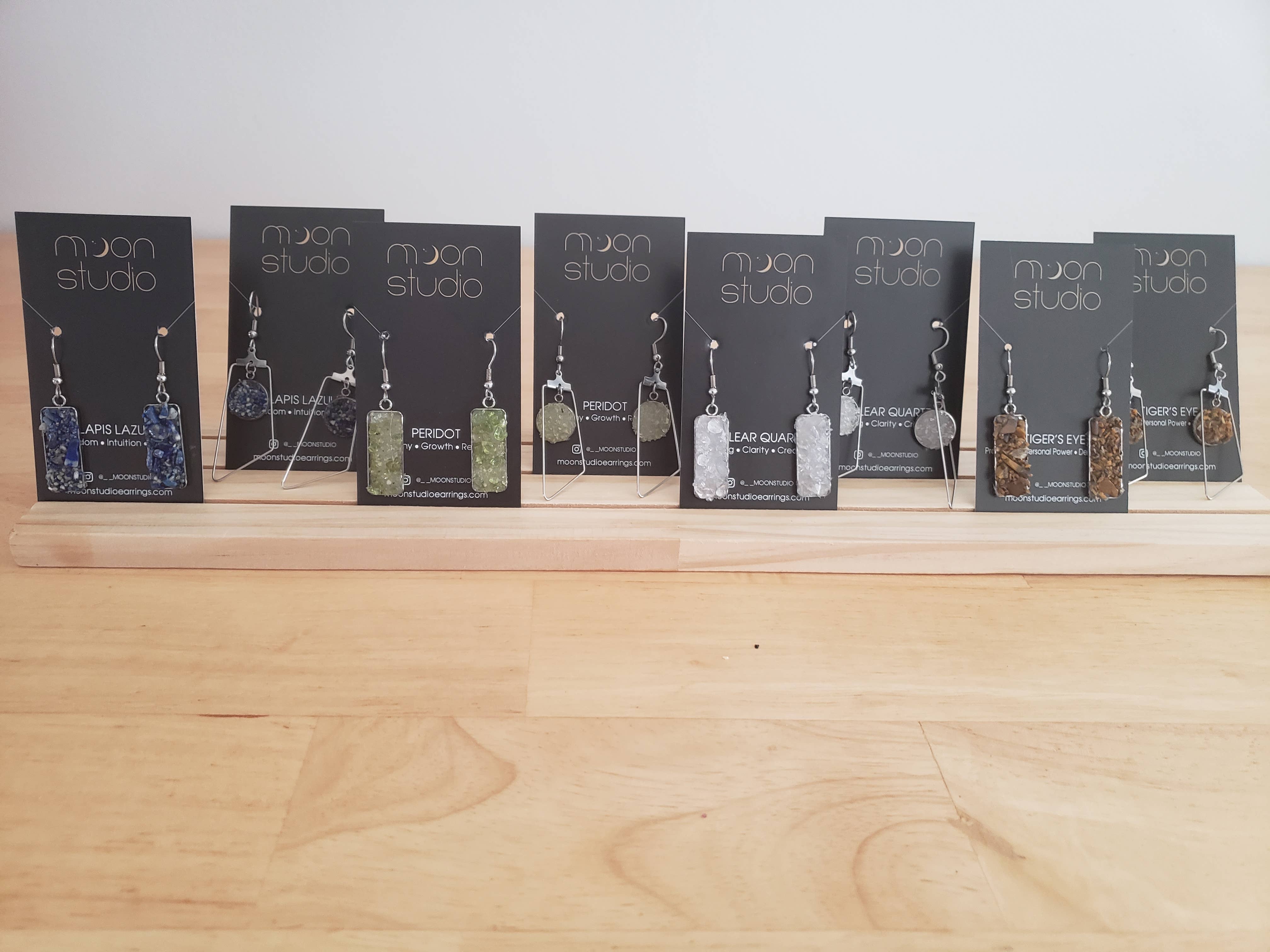 Moon studio jewelry - Wholesale Dangle Earrings - Dangle raw stone earrings3