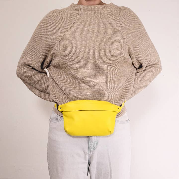 normal Behaviour - Wholesale Belt Bag - Women's - Hippack waist bag in Green, Yellow, Brown & Black, adjustabl19