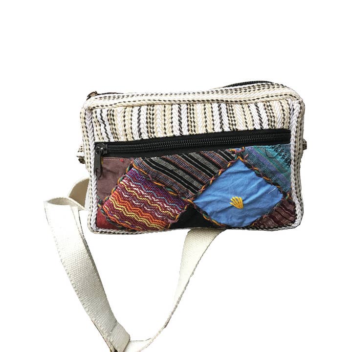 Multi Colored Patchwork Cotton Hippie Boho Crossbody Messenger Bag for wholesale on Faire