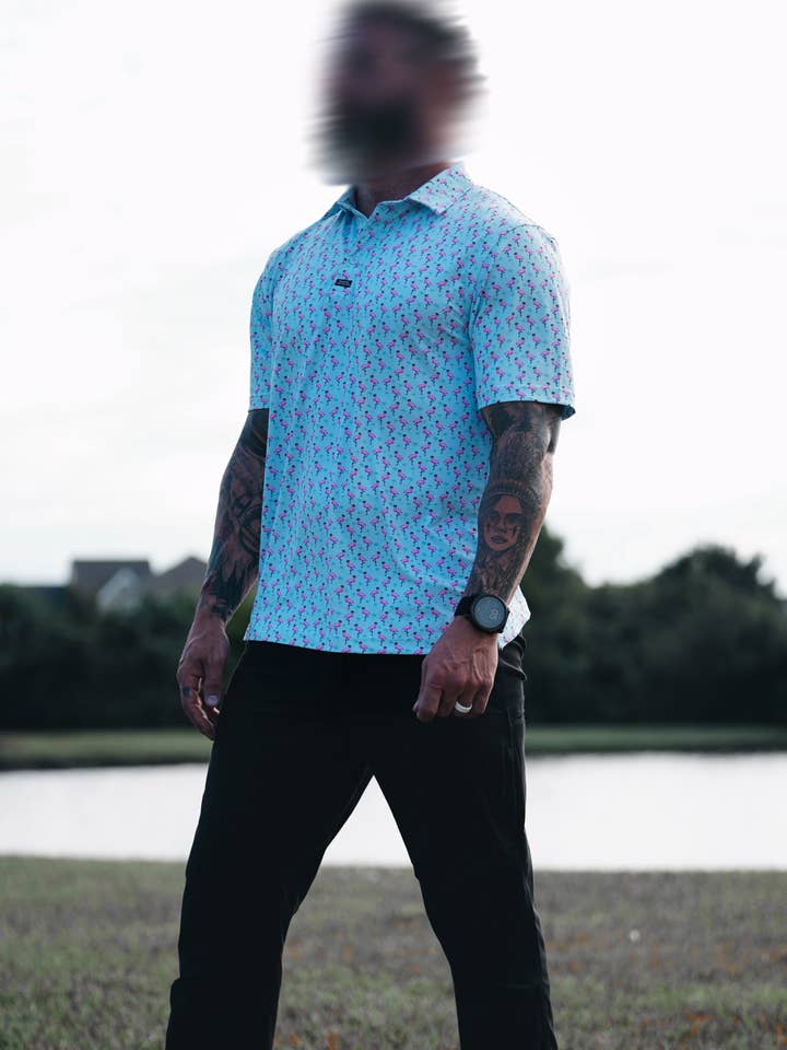 SAVAGE TACTICIANS - Wholesale Polo - Men's - Performance Polo - Flamingo Team Six1