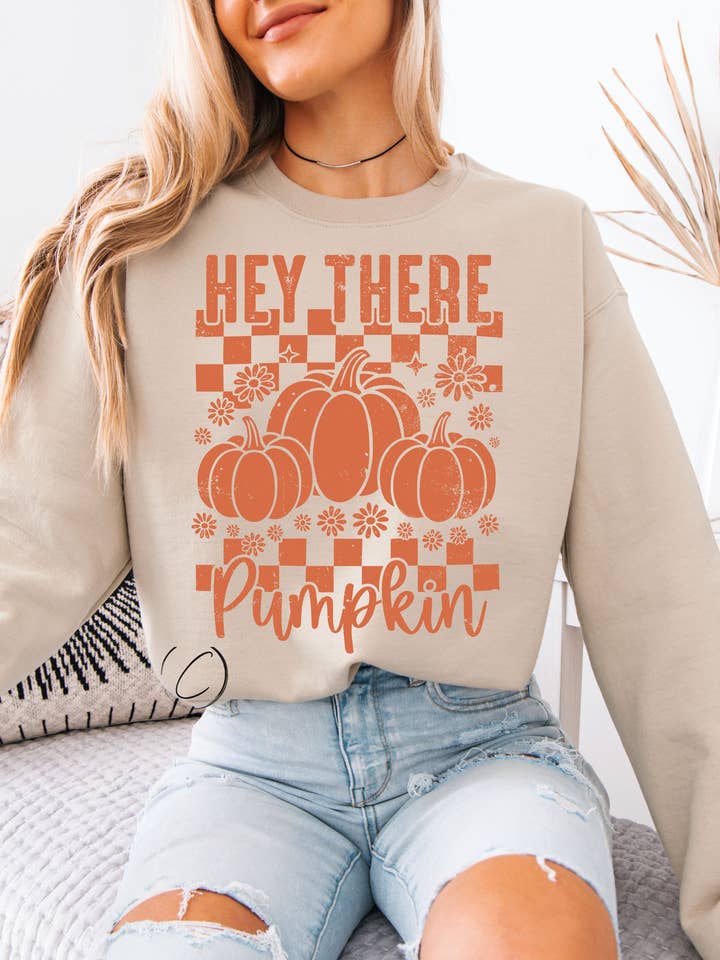 CMD Wholesale - Wholesale Graphic Sweatshirt - Unisex - Hey There Pumpkin Sweatshirt1