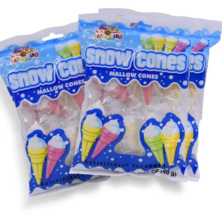 Grandpa Joe's Candy Shop - Wholesale Marshmallow - Albert's Snow Cones Mallow Cones, 1.13oz Bag, 12ctÂ