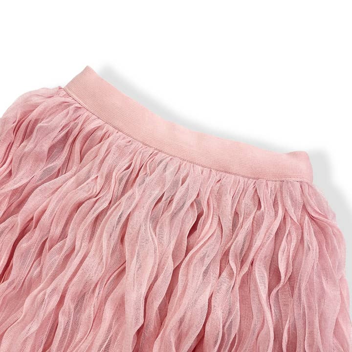 Pink 17065 Wavy Mesh Midi Skirt for wholesale on Faire1