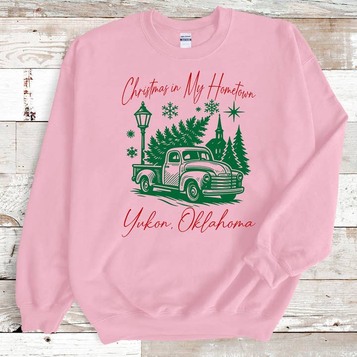 American Threadz Apparel - Vente Sweat-shirt à imprimés – femme - Sweatshirt Personnalisable Noël dans Ma Ville Natale.0
