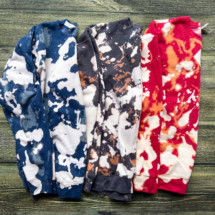 Mama Pop Apparel - Wholesale Sweatshirt - Women's - Red Cowhide Bleached Sweatshirt1