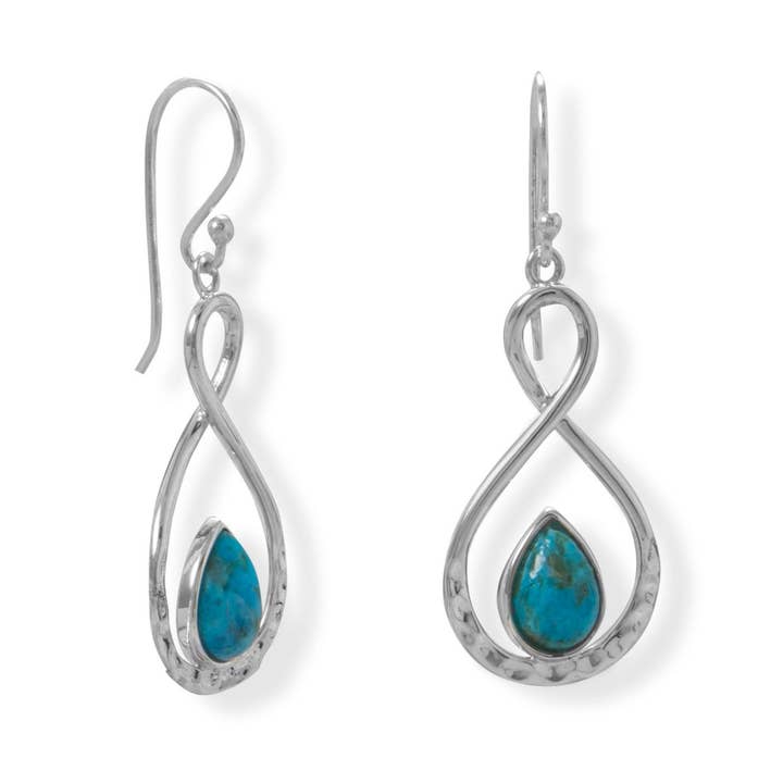 Figure 8 Turquoise French Wire Earring for wholesale by Silver Stars Collection