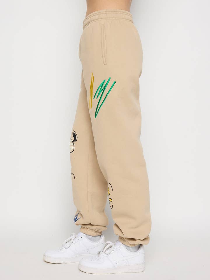 SAMII RYAN - Wholesale Lounge Sweatpants/Joggers - Women's - Peanuts Create Sweatpants, Tan