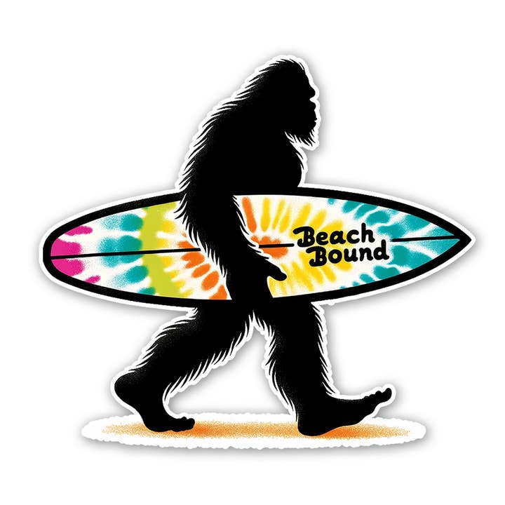 Pegatina de Bigfoot rumbo a la playa para venta al por mayor de Sticker Atlas