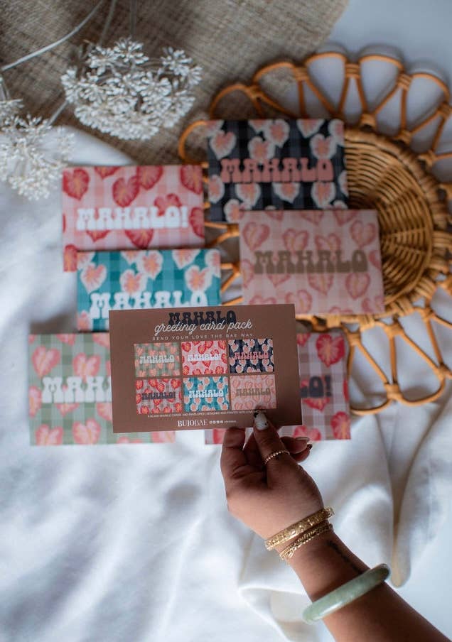 Bujo Bae - Wholesale Everyday Greeting Card - MAHALO in Hilo Anthurium | Greeting Card PACK3