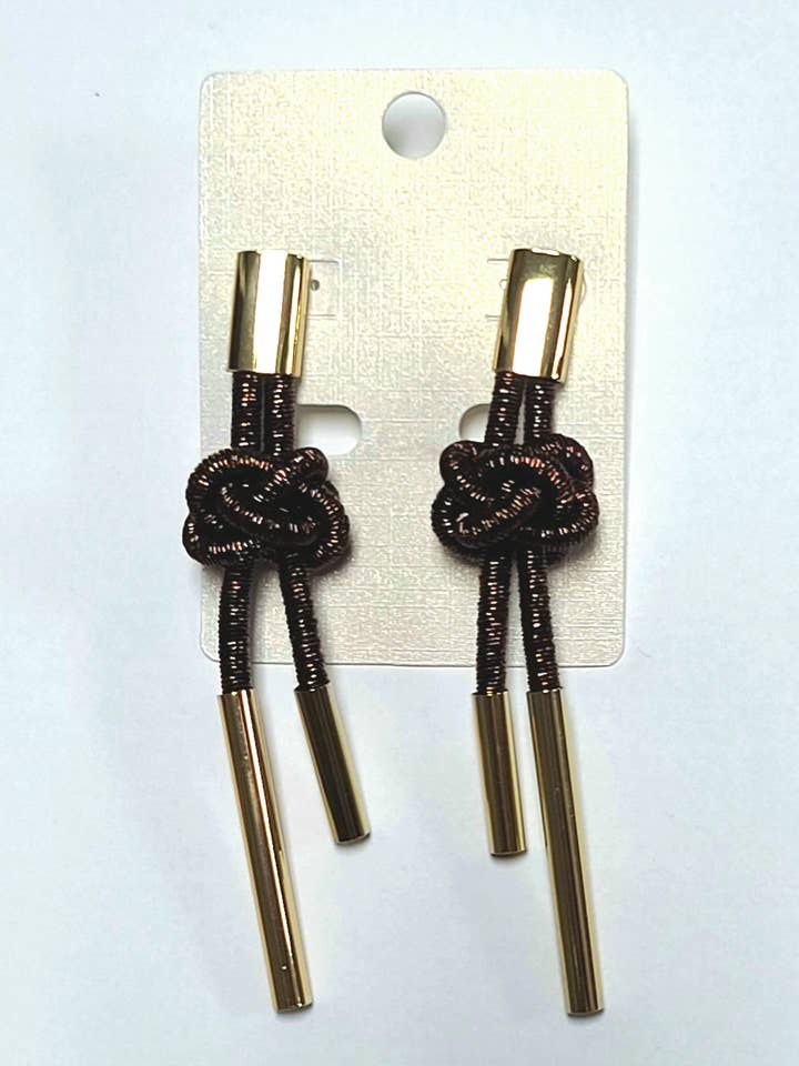 Accessoires - Metallic bruine knoop oorbellen (JY04) voor wholesale door La Mar