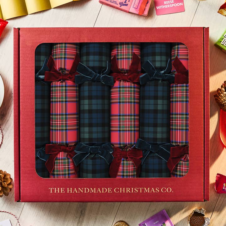 Highland Tartan - Handmade Luxury Christmas Crackers (6pcs) for wholesale by The Handmade Christmas Co.