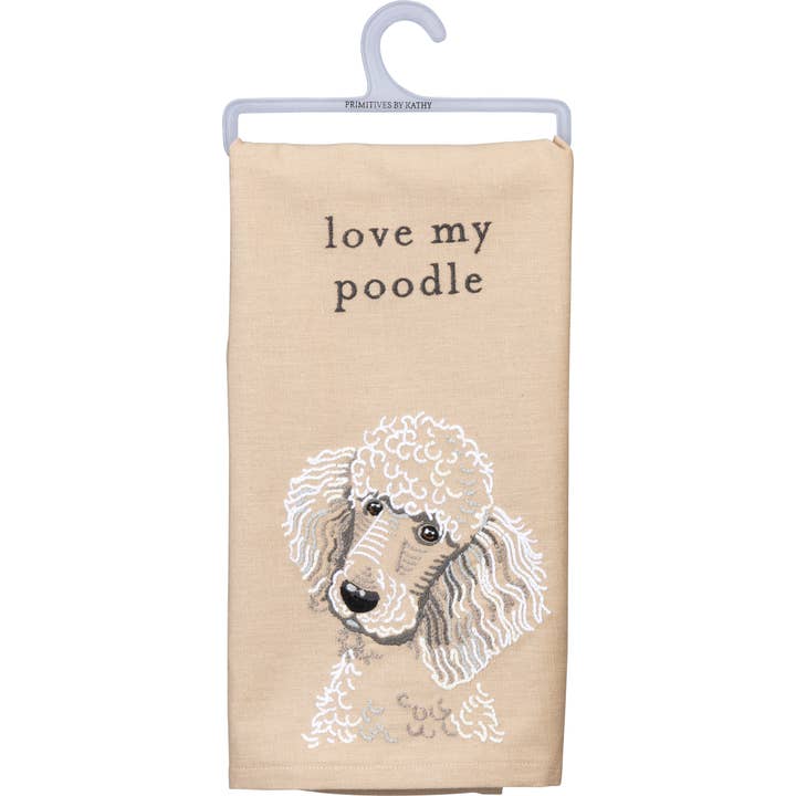 Love My Poodle Kitchen Towel for wholesale by Primitives by Kathy