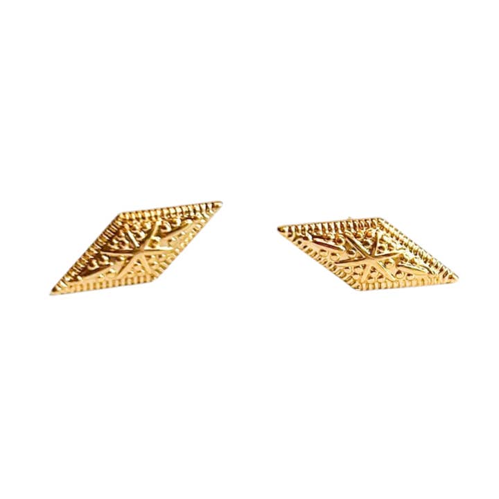Gold Rhombus Studs for wholesale by Natalie Clare Collections