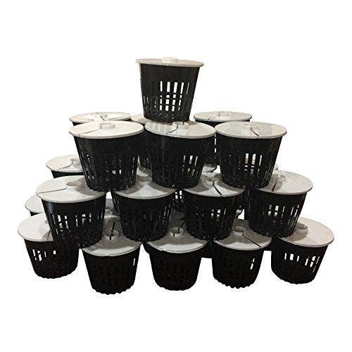 KP Kool Products – wholesale Plant pot – Net Pot 3 Inch with Lids Mesh Hydroponic Aeroponic Orchid Round (25 Pack)2
