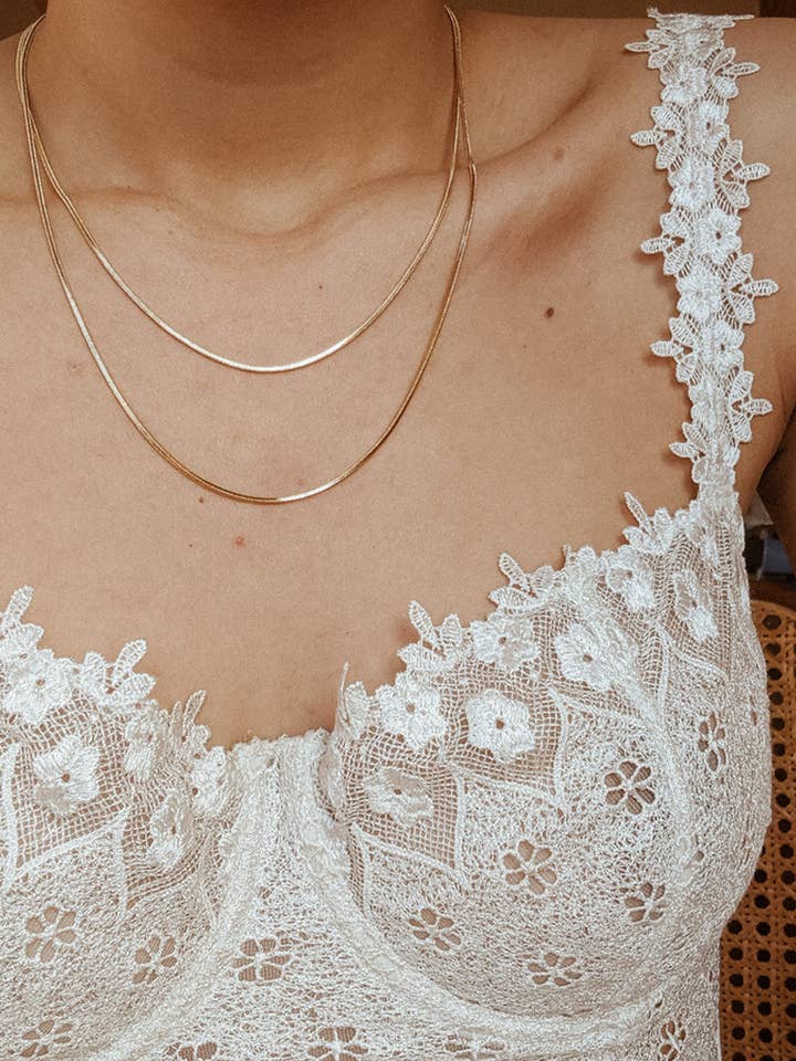 Square Snake Chain Necklace- 18K Gold Fill for wholesale by S-kin Studio Jewelry