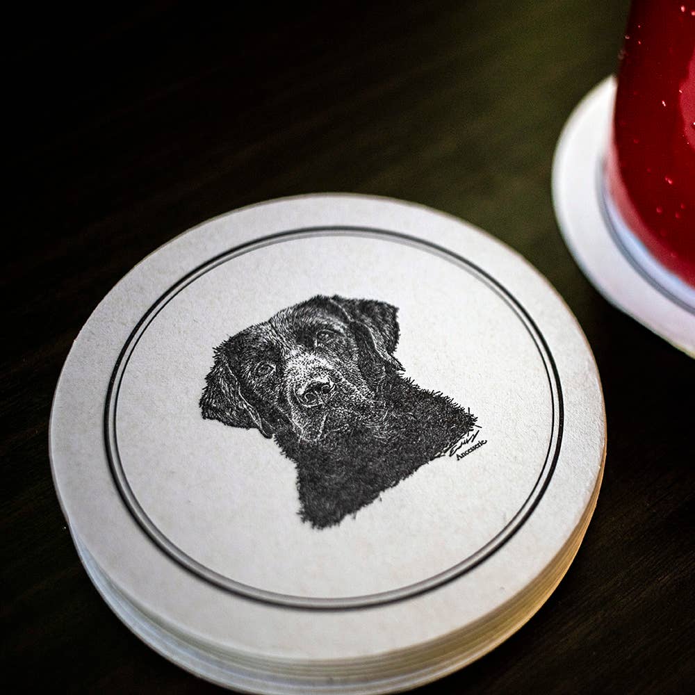 Ancesserie Letterpress - Wholesale Coasters - Black Lab Coasters1