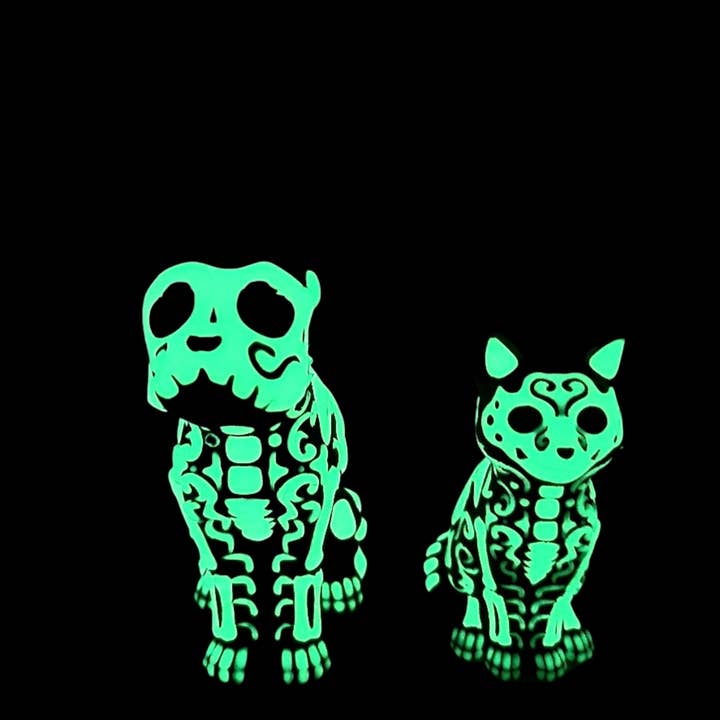 Altered Matter - Wholesale Decorative Figurine - Glow-in-the-Dark Day of the Dead Animal Figurines3