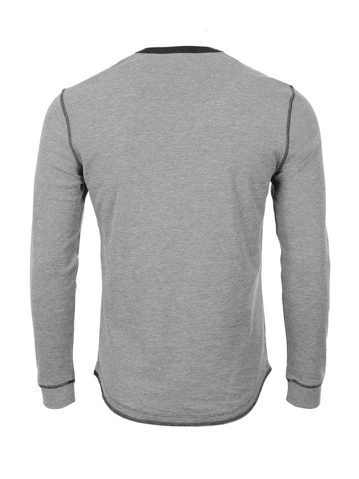 ZIMEGO - Wholesale T-Shirt - Men's - Men's Casual Basic Long Sleeve Thermal Henley Shirt -On Sale6