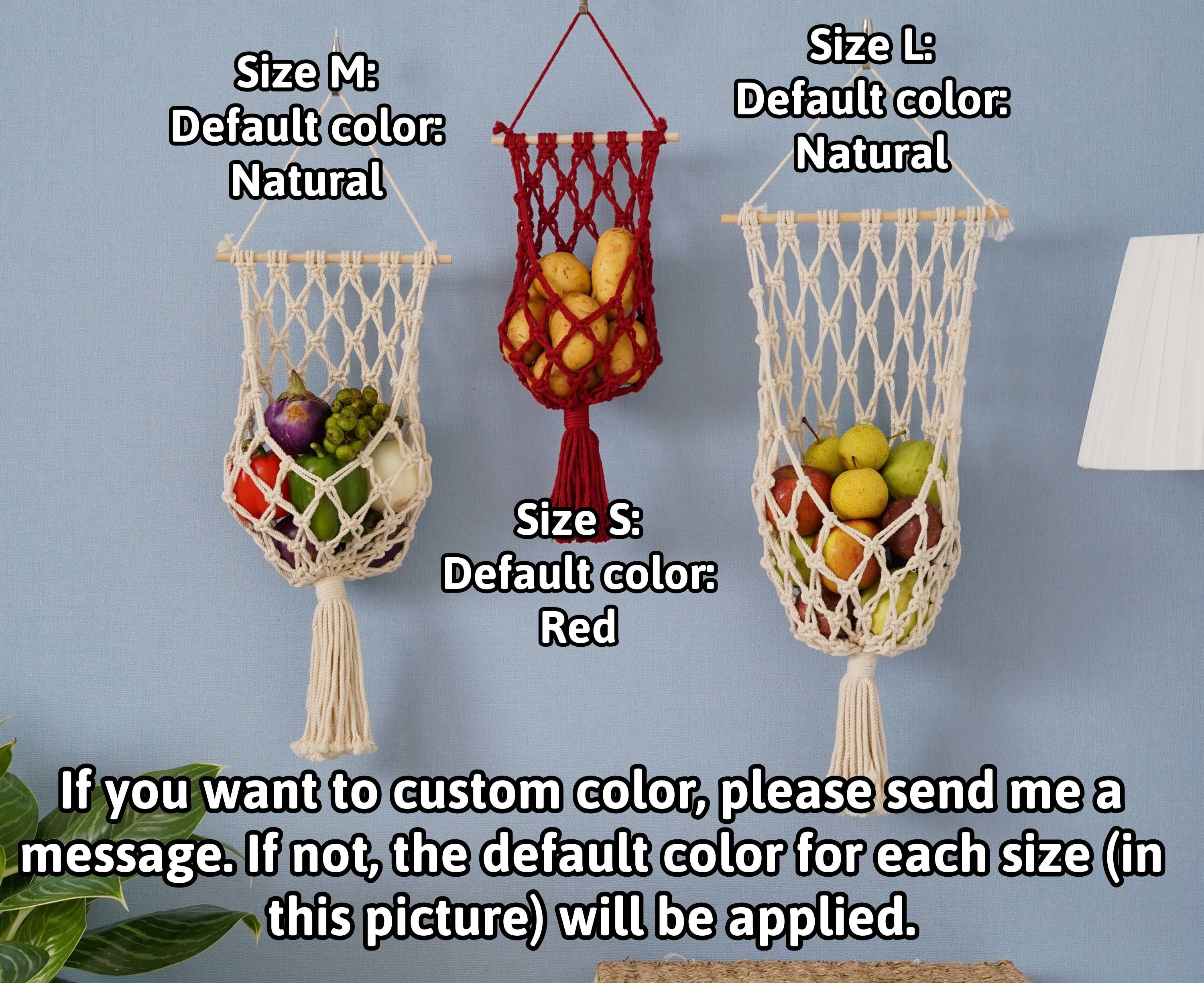 BeanDaikon – wholesale Kitchen storage/organiser – Macrame Fruit Hanger H0711